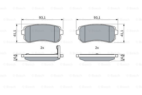 BOSCH Комплект тормозных колодок, дисковый тормоз 0 986 494 140