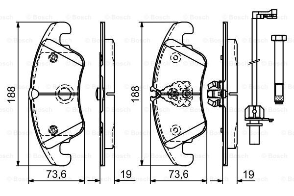 BOSCH Комплект тормозных колодок, дисковый тормоз 0 986 494 201