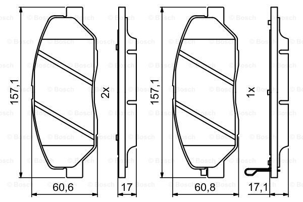 BOSCH Комплект тормозных колодок, дисковый тормоз 0 986 494 227