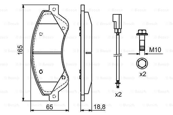 BOSCH Комплект тормозных колодок, дисковый тормоз 0 986 494 236