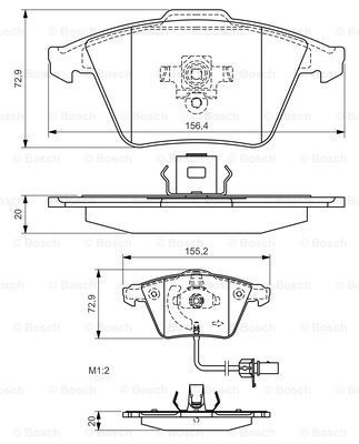 BOSCH stabdžių trinkelių rinkinys, diskinis stabdys 0 986 494 271