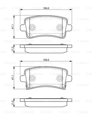 BOSCH stabdžių trinkelių rinkinys, diskinis stabdys 0 986 494 297