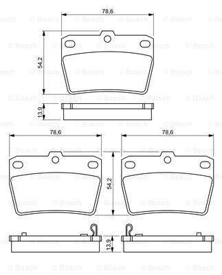 BOSCH stabdžių trinkelių rinkinys, diskinis stabdys 0 986 494 350