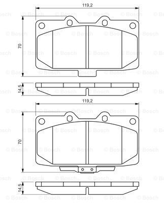 BOSCH stabdžių trinkelių rinkinys, diskinis stabdys 0 986 494 398