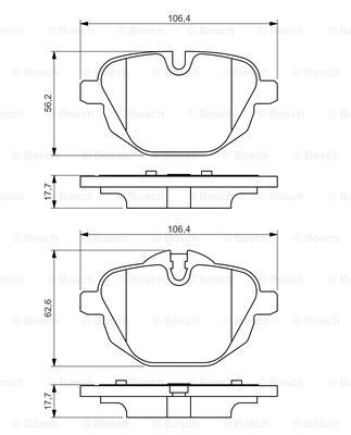 BOSCH stabdžių trinkelių rinkinys, diskinis stabdys 0 986 494 432