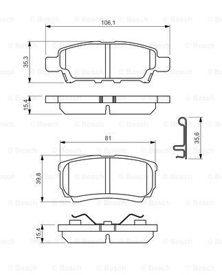 BOSCH Комплект тормозных колодок, дисковый тормоз 0 986 494 502