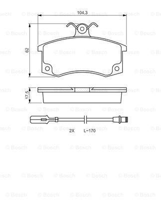 BOSCH stabdžių trinkelių rinkinys, diskinis stabdys 0 986 494 533