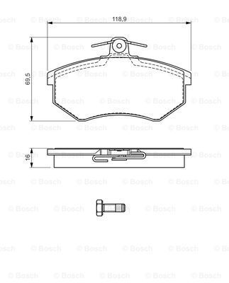 BOSCH Комплект тормозных колодок, дисковый тормоз 0 986 494 544