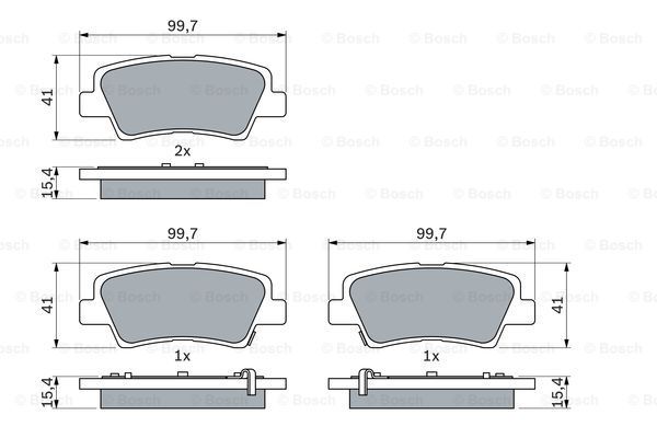 BOSCH stabdžių trinkelių rinkinys, diskinis stabdys 0 986 494 557