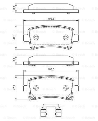 BOSCH stabdžių trinkelių rinkinys, diskinis stabdys 0 986 494 586