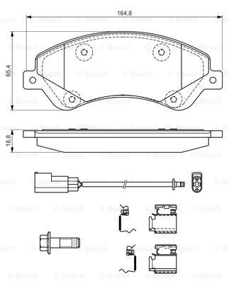 BOSCH stabdžių trinkelių rinkinys, diskinis stabdys 0 986 494 613