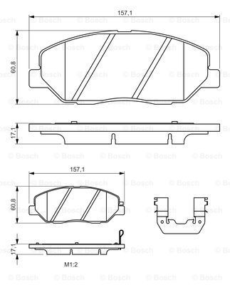 BOSCH stabdžių trinkelių rinkinys, diskinis stabdys 0 986 494 631