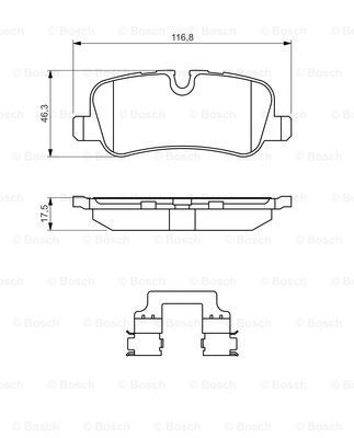 BOSCH Комплект тормозных колодок, дисковый тормоз 0 986 494 636