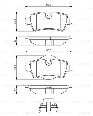 BOSCH stabdžių trinkelių rinkinys, diskinis stabdys 0 986 494 645