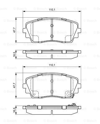 BOSCH Комплект тормозных колодок, дисковый тормоз 0 986 494 688