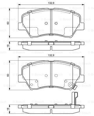 BOSCH stabdžių trinkelių rinkinys, diskinis stabdys 0 986 494 691