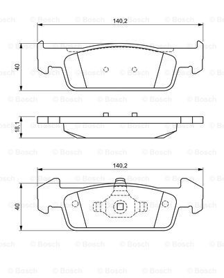 BOSCH Комплект тормозных колодок, дисковый тормоз 0 986 494 697