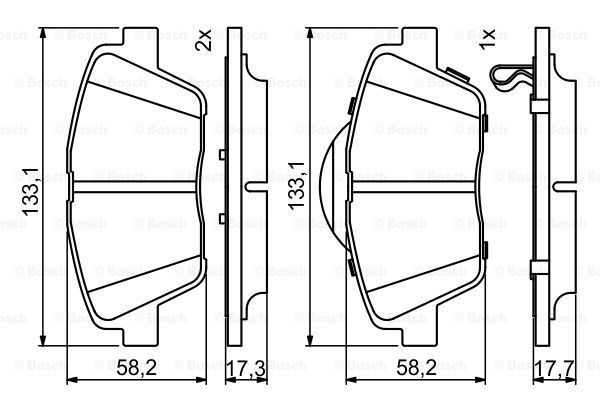 BOSCH Комплект тормозных колодок, дисковый тормоз 0 986 494 755