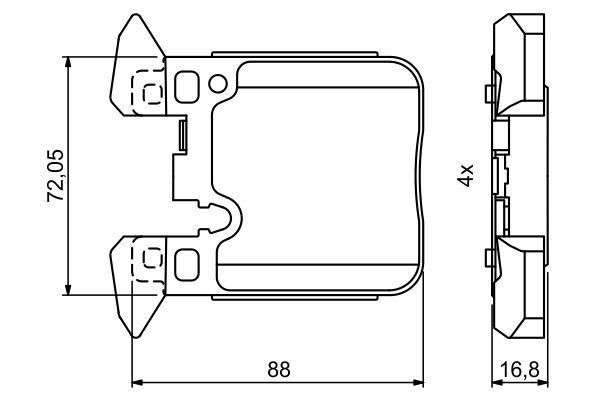 BOSCH stabdžių trinkelių rinkinys, diskinis stabdys 0 986 494 774