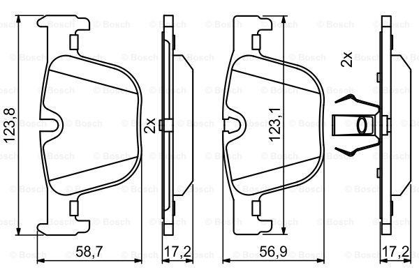 BOSCH Комплект тормозных колодок, дисковый тормоз 0 986 494 786