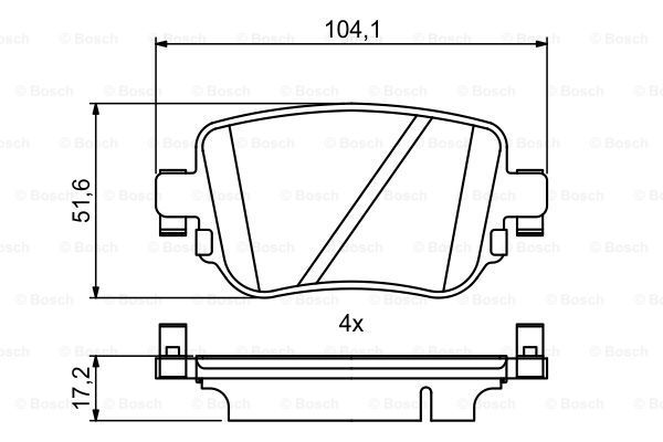 BOSCH Комплект тормозных колодок, дисковый тормоз 0 986 494 797