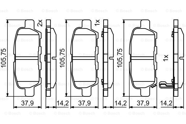 BOSCH stabdžių trinkelių rinkinys, diskinis stabdys 0 986 494 861