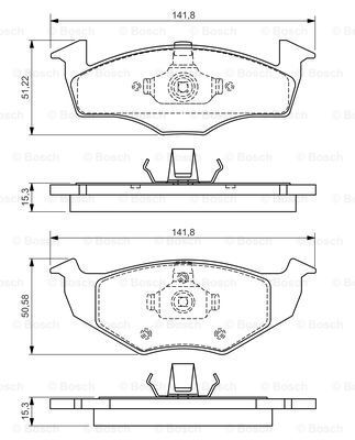 BOSCH stabdžių trinkelių rinkinys, diskinis stabdys 0 986 495 010