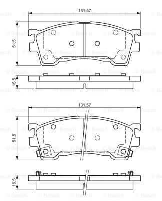 BOSCH Комплект тормозных колодок, дисковый тормоз 0 986 495 029