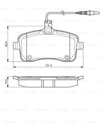 BOSCH stabdžių trinkelių rinkinys, diskinis stabdys 0 986 495 091