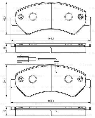 BOSCH stabdžių trinkelių rinkinys, diskinis stabdys 0 986 495 095