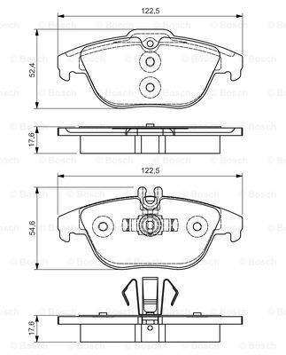 BOSCH Комплект тормозных колодок, дисковый тормоз 0 986 495 105