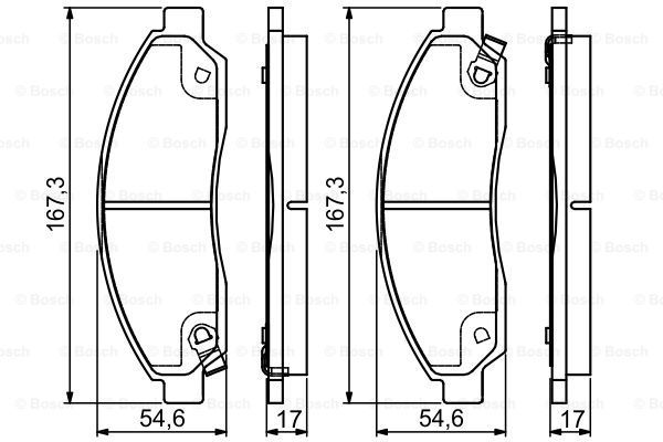 BOSCH stabdžių trinkelių rinkinys, diskinis stabdys 0 986 495 159