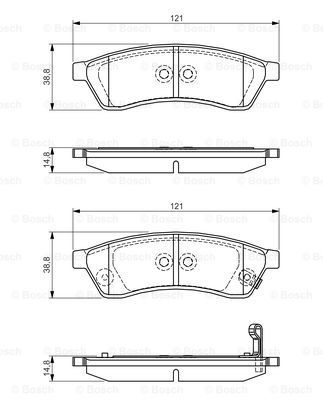 BOSCH stabdžių trinkelių rinkinys, diskinis stabdys 0 986 495 168