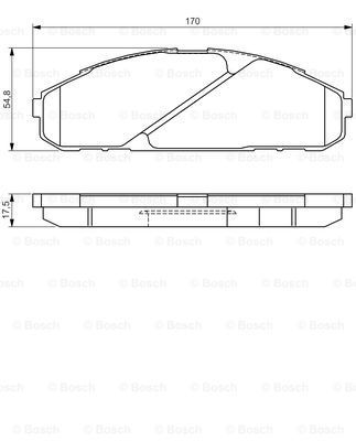 BOSCH stabdžių trinkelių rinkinys, diskinis stabdys 0 986 495 171