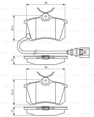 BOSCH Комплект тормозных колодок, дисковый тормоз 0 986 495 239