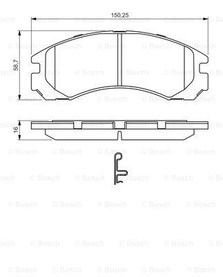 BOSCH Комплект тормозных колодок, дисковый тормоз 0 986 495 252