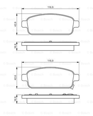 BOSCH Комплект тормозных колодок, дисковый тормоз 0 986 495 259