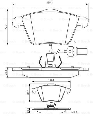 BOSCH Комплект тормозных колодок, дисковый тормоз 0 986 495 272