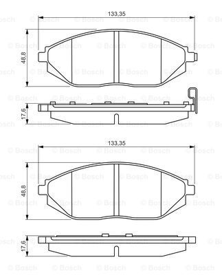 BOSCH Комплект тормозных колодок, дисковый тормоз 0 986 495 349