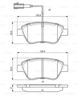 BOSCH Комплект тормозных колодок, дисковый тормоз 0 986 495 378