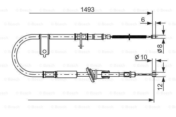 BOSCH Тросик, cтояночный тормоз 1 987 477 066