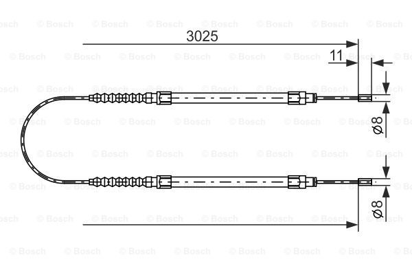 BOSCH trosas, stovėjimo stabdys 1 987 477 113