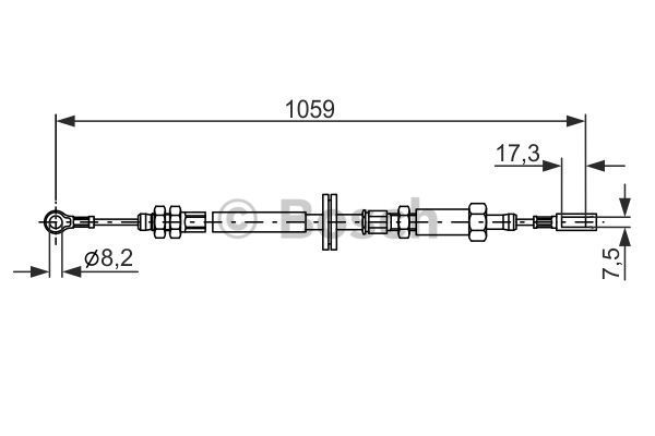 BOSCH trosas, stovėjimo stabdys 1 987 477 114