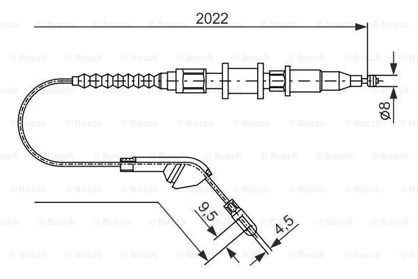 BOSCH trosas, stovėjimo stabdys 1 987 477 143