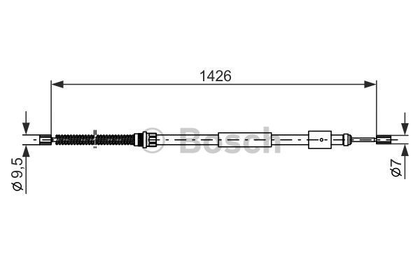 BOSCH trosas, stovėjimo stabdys 1 987 477 146