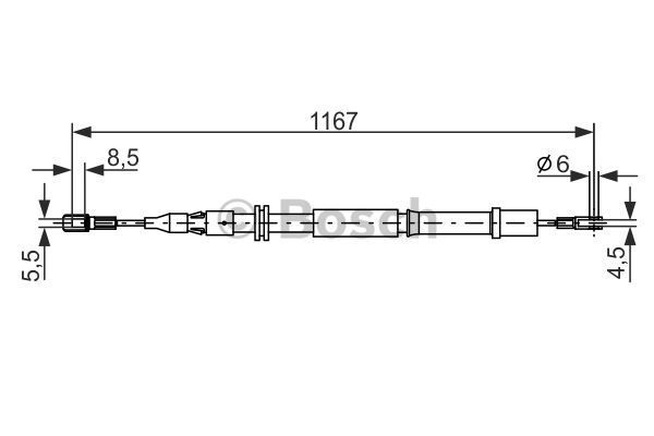 BOSCH trosas, stovėjimo stabdys 1 987 477 199