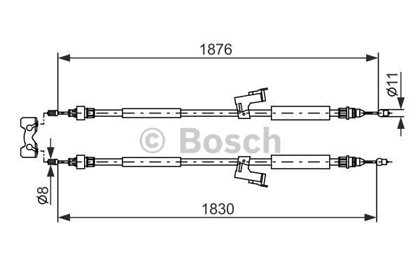 BOSCH trosas, stovėjimo stabdys 1 987 477 202