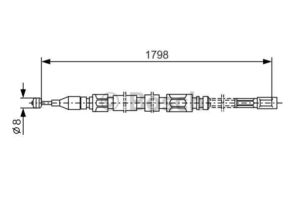 BOSCH trosas, stovėjimo stabdys 1 987 477 211