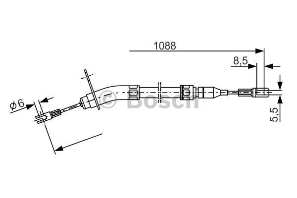 BOSCH Тросик, cтояночный тормоз 1 987 477 212