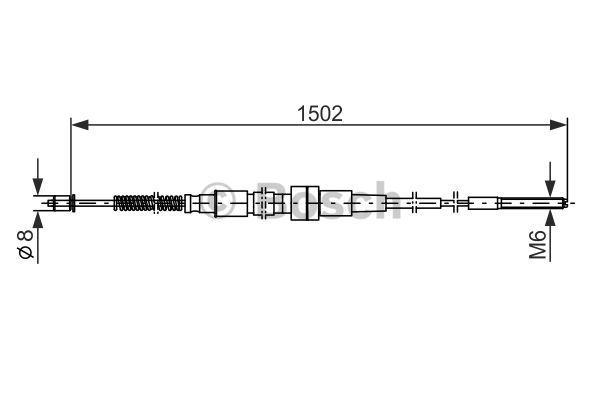 BOSCH Тросик, cтояночный тормоз 1 987 477 214